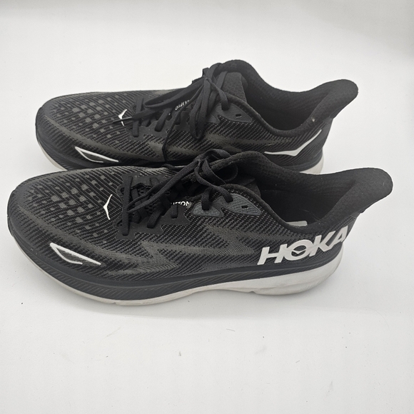 Hoka Clifton 9 Mens Wide Black Running Shoes Size 12D Preowned - Picture 10 of 11